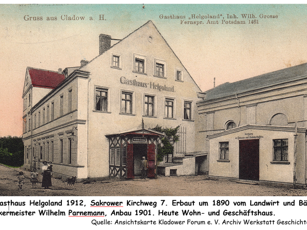 Kladow, 1912. Die Gaststätte "Helgoland".