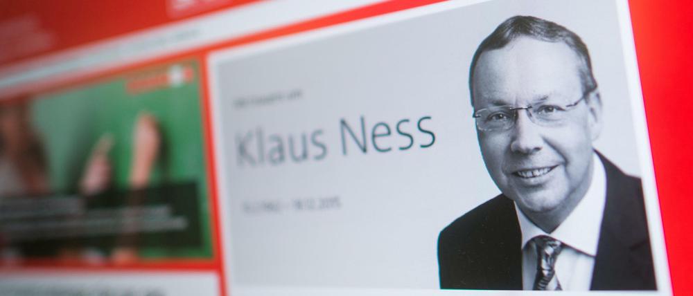 Trauer. Ein Foto von Klaus Ness auf der Internetseite der Brandenburger SPD.