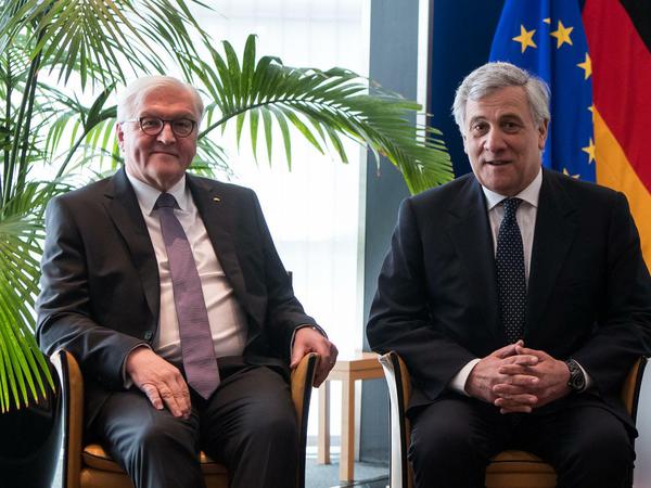 Bundespräsident Steinmeier trifft den Präsidenten des Europäischen Parlaments, Antonio Tajani, in Straßburg.