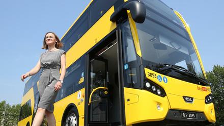 Der neue Doppeldecker-Bus "Citea DLF" vom niederländischen Hersteller VDL Bus &amp; Coach.