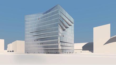 Würfel vor dem Hauptbahnhof. Dieses gläserne Gebäude soll 2016 auf dem Washingtonplatz errichtet werden. Mehr lesen Sie unter diesem Tagesspiegel-Link.