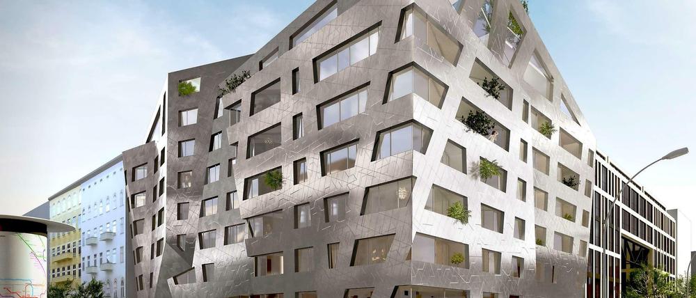 Mit Ecken an der Ecke. Nach Entwürfen Daniel Libeskinds entsteht das Haus an der Chaussee- /Ecke Schawartzkopffstraße.