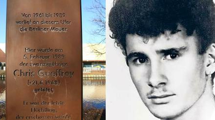 Rostige Ehrung. Diese Stele am Britzer Verbindungskanal erinnert an Chris Gueffroy. Der 20-jährige Kellner war hier am 5. Februar 1989 bei einem Fluchtversuch erschossen worden. 