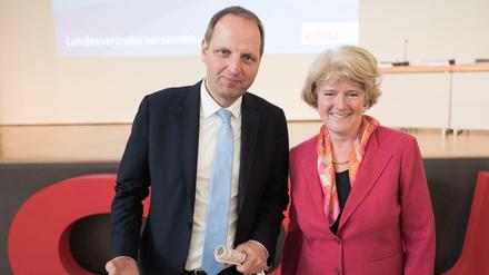 Kennen sich mit Druck aus: CDU-Landeschefin Monika Grütters und Thomas Heilmann, Kreis-Chef in Steglitz-Zehlendorf. 