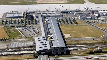 Blick auf den Flughafen Leipzig-Halle.
