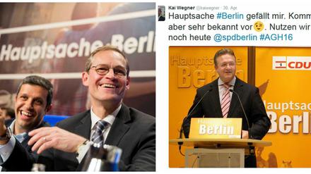 Hauptsache Berlin. Links Müller 2016, rechts Henkel 2009 (via Tweet von Kai Wegner).