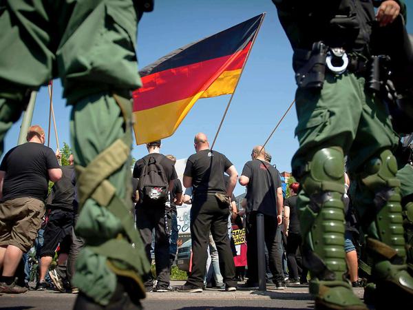 In Hellersdorf rief die NPD zu einer Kundgebung auf. 