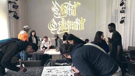 Vorläufer: Das "Digital Calligraffiti Camp" mit Geflüchteten im CHB im Januar 2017.
