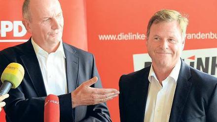 Alte und neue Partner. Dietmar Woidke (l.) und Christian Görke wollen wieder miteinander regieren. 