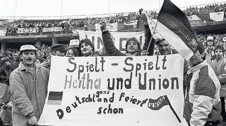 Ooch dabei jewesen? Januar 1990, Olympiastadion, Hertha spielt gegen Union. 