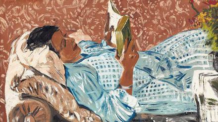 Literaturstunde. „Mine Corinth auf einem Diwan liegend ein Buch lesend“ heißt dieses Gemälde von Charlotte Berend-Corinth, das ihre Tochter zeigt. Auch ihr Vater Lovis Corinth, ebenfalls Maler, verewigte sie in seinen Arbeiten.