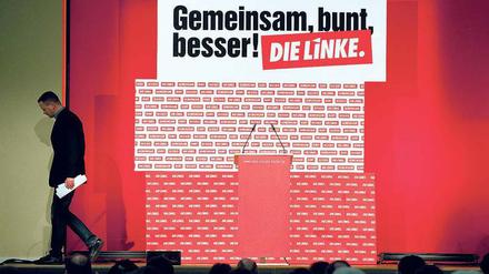Zu zwei Dritteln Spitze: Klaus Lederer, nach einer Rede, hat nicht den Rückhalt der gesamten Partei - aber einer satten Mehrheit.