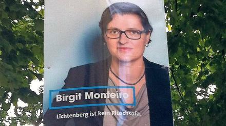 Botschaft mit Kanten. Zumindest Lichtenbergs Bürgermeisterin Birgit Monteiro versteht ihr Plakat.