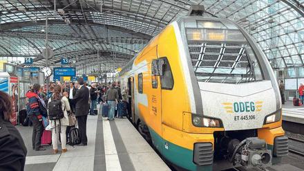 Privatzug. Die Ostdeutsche Eisenbahn (Odeg) macht der Deutschen Bahn seit 2002 Konkurrenz.
