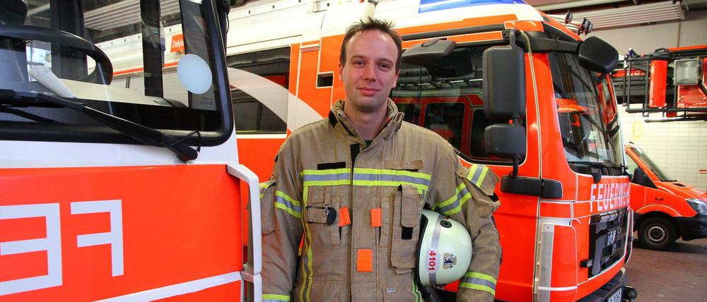 Jörg Homeyer, Feuerwehrmann und Wehrleiter der freiwilligen Feuerwehr Zehlendorf.