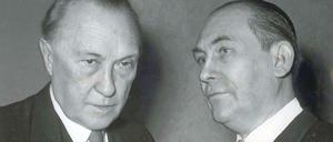 Erik Reger 1953 im Gespräch mit Bundeskanzler Konrad Adenauer.