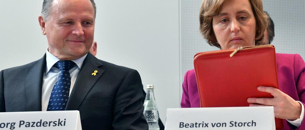 Georg Pazderski ist erneut als Berliner AfD-Vorsitzender gewählt, Beatrix von Storch nur noch Stellvertreterin. 