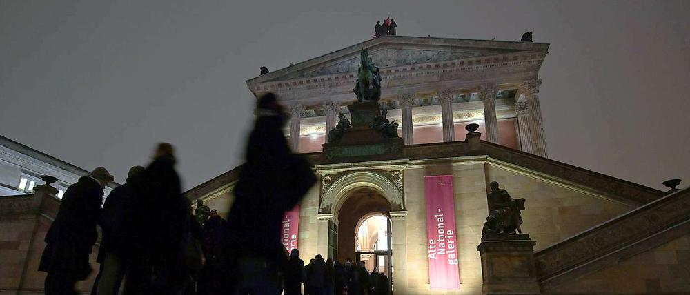 Winter-Wunderland: Die Alte Nationalgalerie in Mitte war eines der Highlights der Langen Nacht der Museen.
