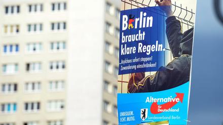 Ein AfD-Plakat zur Berliner Abgeordnetenhauswahl 