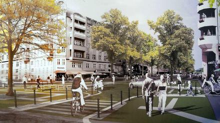 Still soll es werden. Ein Modell von Landschaftsplanern zeigt die Maaßenstraße aus Richtung Winterfeldtplatz.