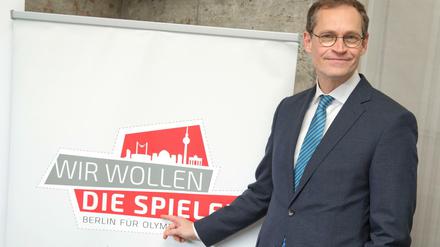 Michael Müller, Berlins Regierender Bürgermeister, 2015, als sich Berlin gegen Hamburg als Olympia-Bewerber durchsetzen wollte. (Archivbild) 