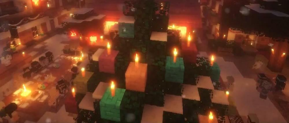 Auch bei Minecraft kann man Weihnachten feiern. 