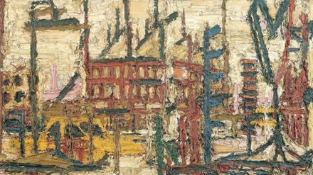 Mornington Crescent, 1965. Ein Gemälde von Frank Auerbach.