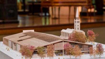Das Modell des Siegerentwurfs des Basler Architekturbüros Herzog und de Meuron für das Museum des 20. Jahrhunderts am Kulturforum.