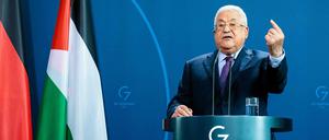 Bei einer Pressekonferenz in Berlin hatte Abbas Israel „50 Holocausts“ in 50 palästinensischen Dörfern und Städten vorgeworfen. 