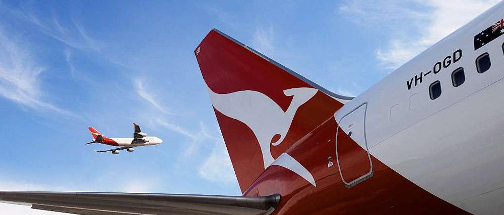 Auf dem Sprung nach Berlin? Das Qantas-Känguru.