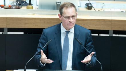 Der Regierende Bürgermeister Michael Müller (SPD) bei seiner Regierungserklärung.