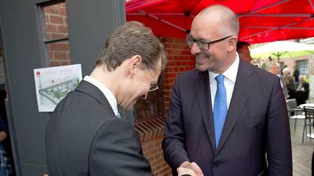 Sie hoffen beide auf das Amt des Regierenden Bürgermeisters: Jan Stöß und Michael Müller.