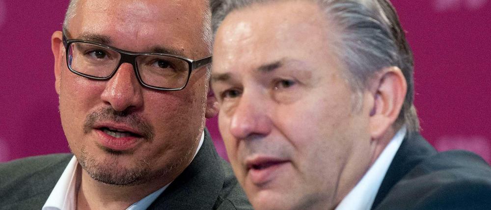 Der Berliner SPD-Landeschef Jan Stöß und der Regierende Bürgermeister Klaus Wowereit
