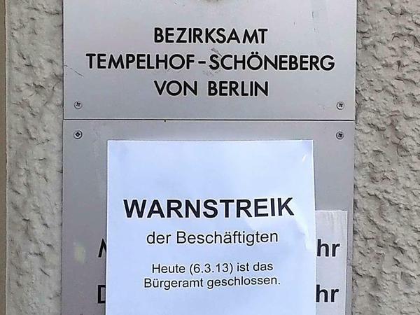 Heute geschlossen: Das Bürgeramt in Tempelhof-Schöneberg.