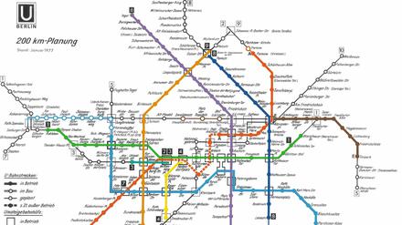 So sah 1977 die (Westberliner) Planung für das Berliner U-Bahnnetz aus.