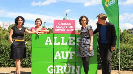 Das Spitzenteam der Berliner Grünen (v. li.): Bettina Jarasch, Antje Kapek, Ramona Pop und Daniel Wesener.