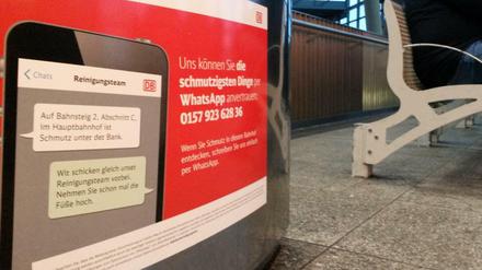 Hinweisschild für das Pilotprojekt der Berliner S-Bahn.