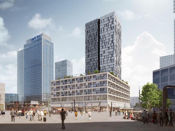 Visualisierung des Hochhausprojekts, das am Alexanderplatz entstehen soll.