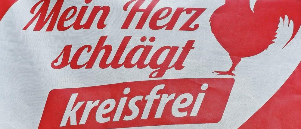 Banner gegen die Kreisreform. 