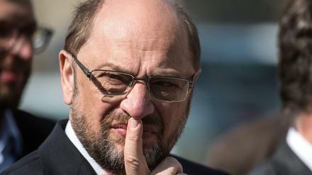 SPD-Kanzlerkandidat Martin Schulz auf Wahlkampfreise in Düsseldorf.