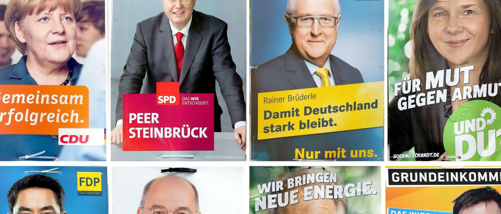 Die Wahl-Slogans der Parteien.