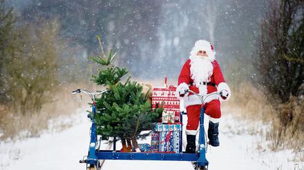 Der Weihnachtsmann von Mellensee. Am Wochenende vor Weihnachten kann man mit der Draisine von Zossen aus zur Baumplantage fahren und sich einen Baum selber schlagen. 