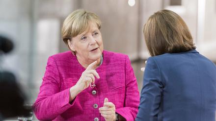Bundeskanzlerin Angela Merkel (CDU) beim ZDF-Sommerinterview 
