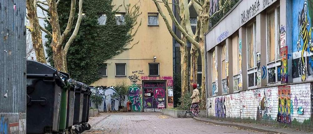 Die besetzte Gerhart-Hauptmann-Schule in Berlin-Kreuzberg. 