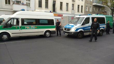 Polizeieinsatz in der Sickingenstraße in Moabit.