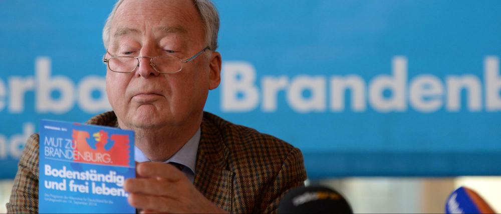 Der Intellektuelle. Alexander Gauland führt die Brandenburger AfD in den Landtagswahlkampf.