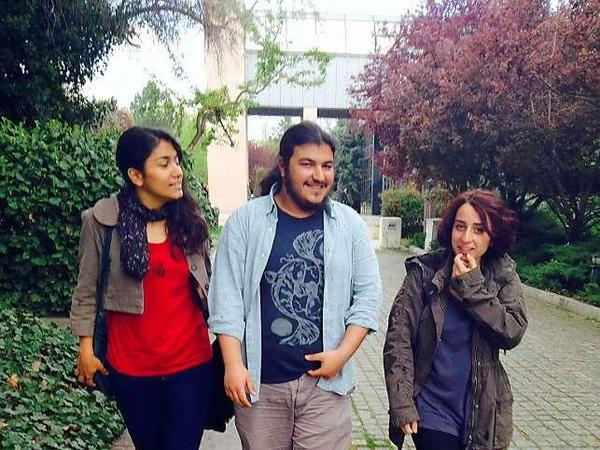 Die ODTÜ-Studenten Irmak Avsar, Baris Can Kazdal und Ahsen Sirin (von links)
