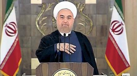 Irans Präsident Ruhani spricht zu seinem Volk über das Atomabkommen