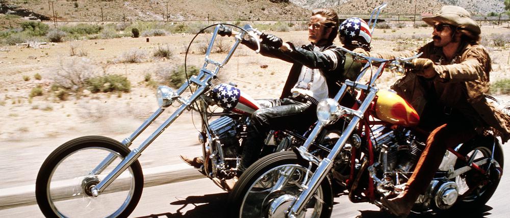 Easy Rider: Peter Fonda als Wyatt (li.) und Dennis Hopper als Billy.