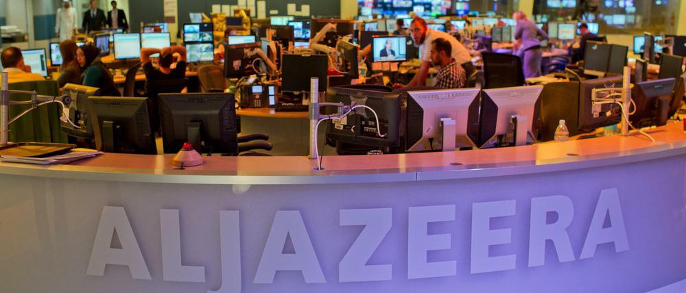 In Doha, der Hauptstadt von Katar, steht der Newsroom des arabischen Nachrichtensenders Al-Dschasira.